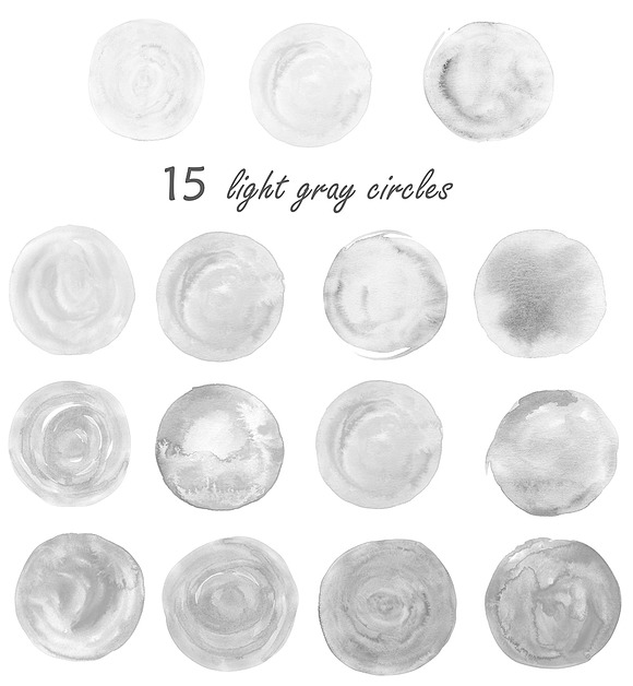 45 watercolor gray circles in Textures - product preview 2