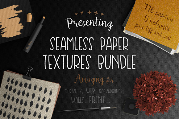Seamless Paper Textures Bundle in Textures - product preview 1