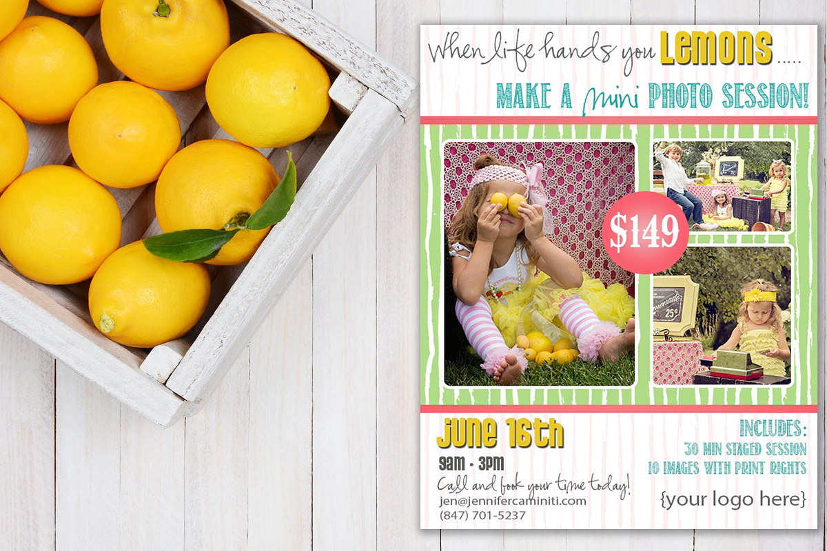 Summer Lemonade Mini Session in Card Templates - product preview 8