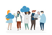 Illustration of people avatar cloud