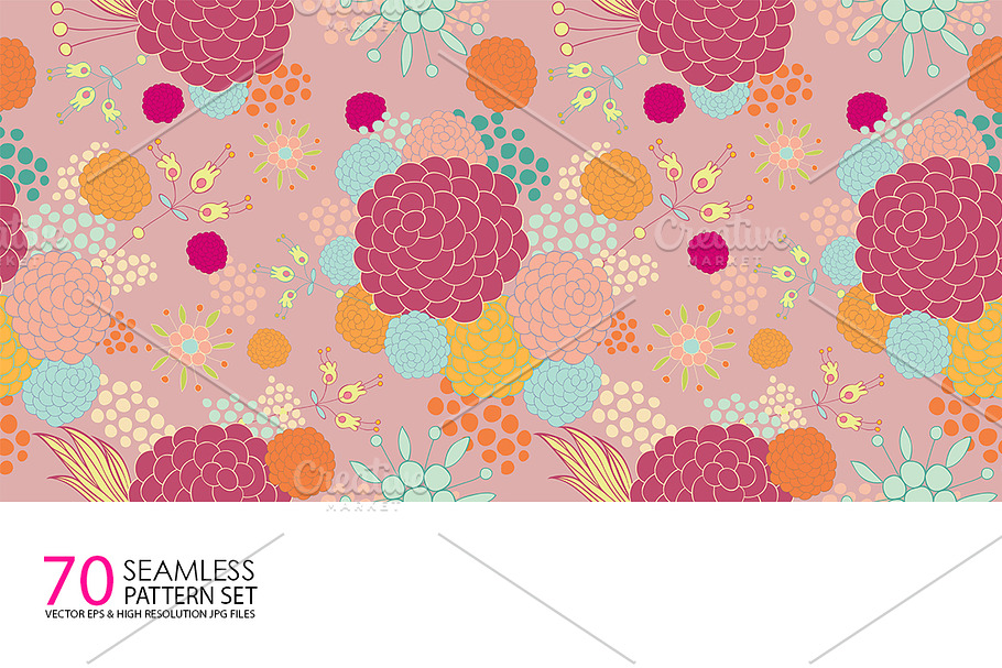 70 Seamless Floral Pattern Set in Patterns - product preview 8