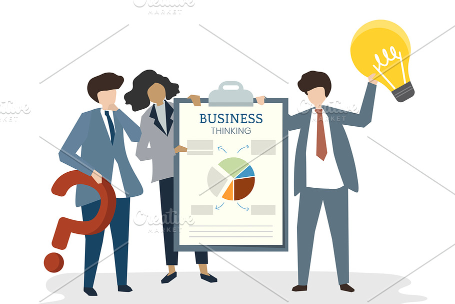 Illustration of people business plan