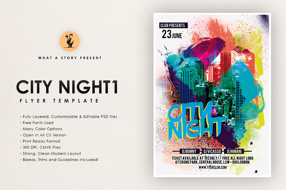 City Night 1 in Flyer Templates - product preview 8