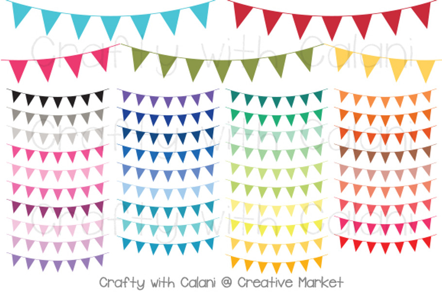 Triangle Pennant Bunting in 38Colors