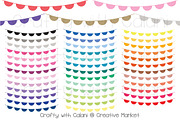 Scallop Pennant Bunting in 38 Colors