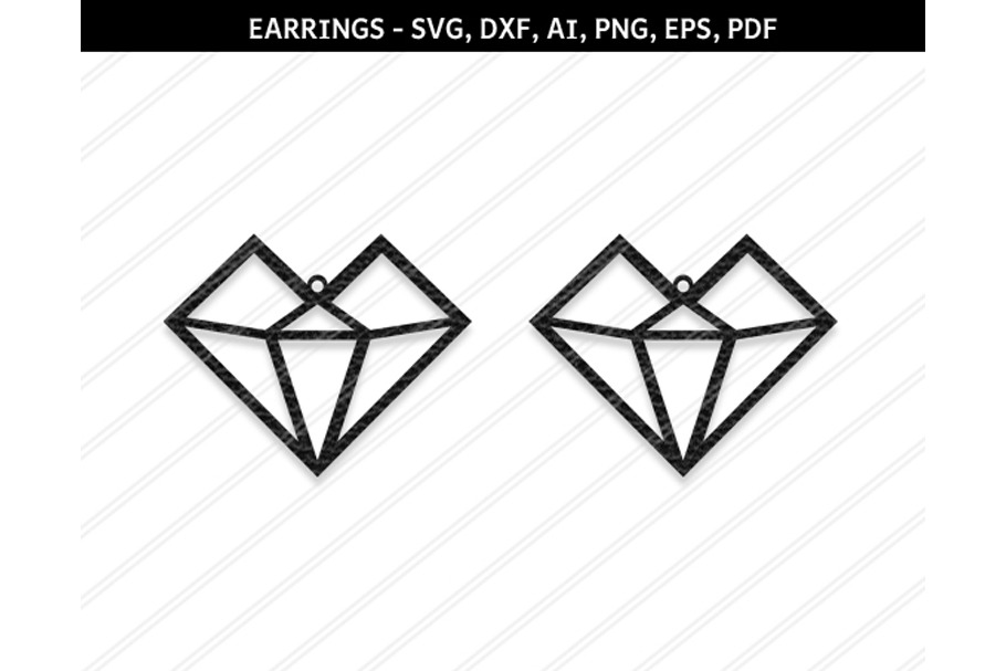 Heart earrings svg,dxf,ai,eps,png