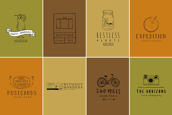 Handmade Travel Logo Bundle Vol. 1 in Logo Templates - product preview 2