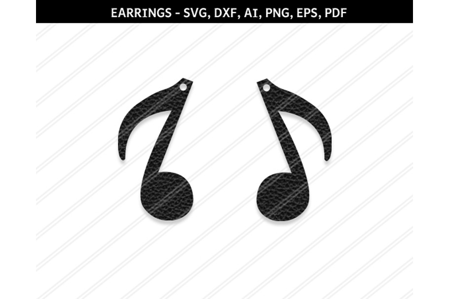 Music note earrings svg,dxf,ai,eps