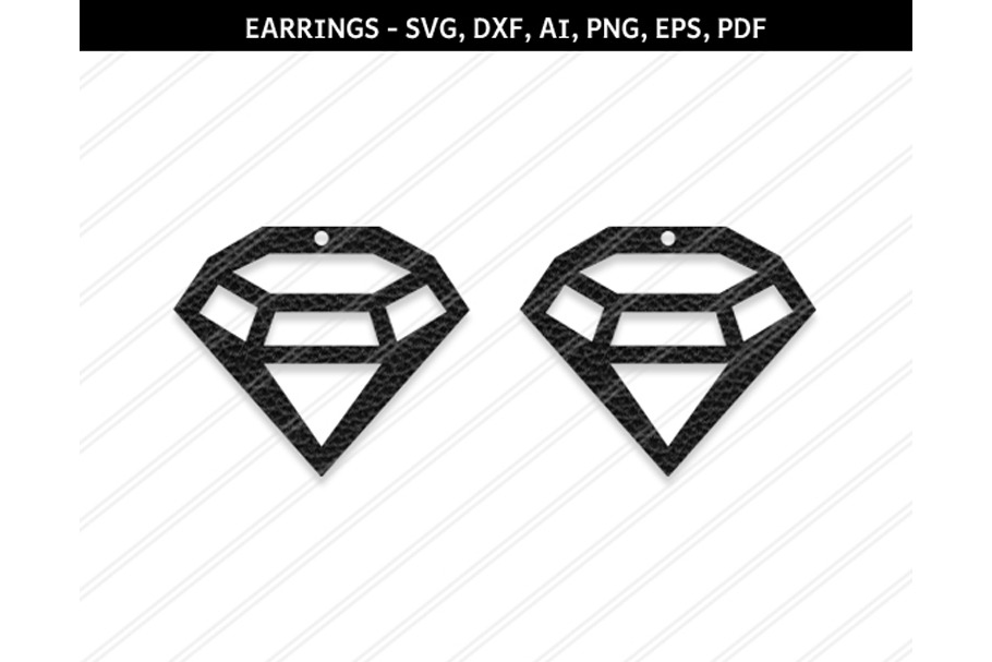 Diamond earrings svg,dxf,ai,eps,png
