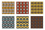 Tribal ornament colored pattern set