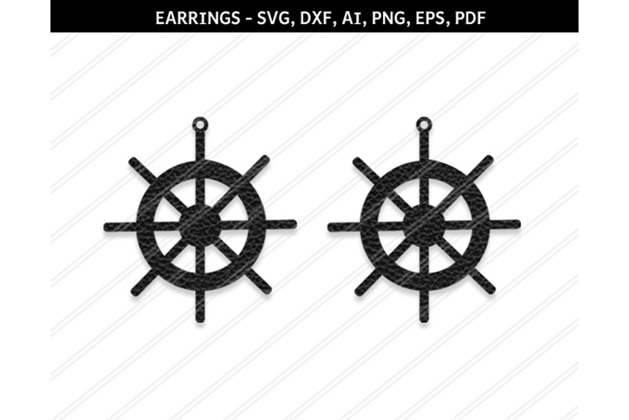 Ship wheel earrings svg,dxf,ai,eps