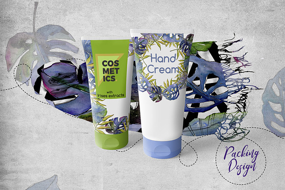 Tropics leaves PNG watercolor set in Illustrations - product preview 5