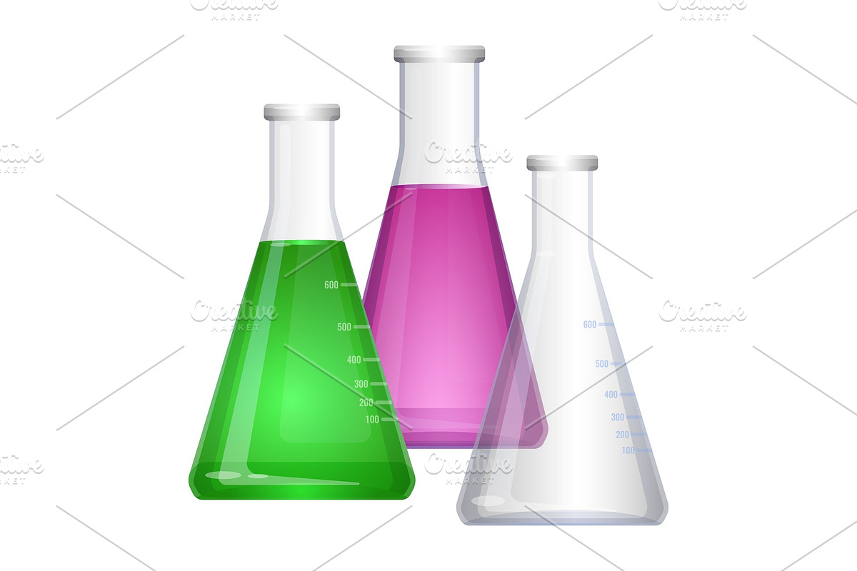 Erlenmeyer conical, flat-bottomed laboratory flask with narrow neck in Illustrations - product preview 8