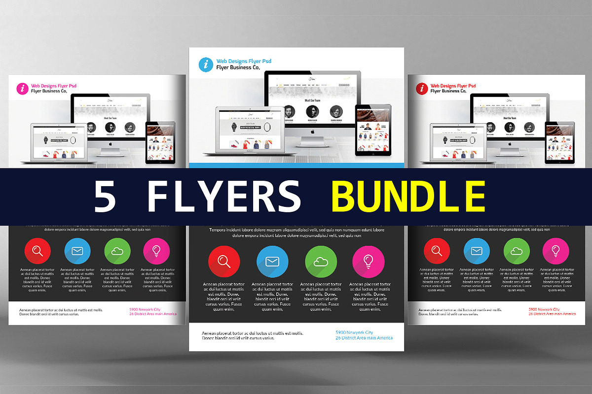 5 Website Design Flyers Bundle in Flyer Templates - product preview 8