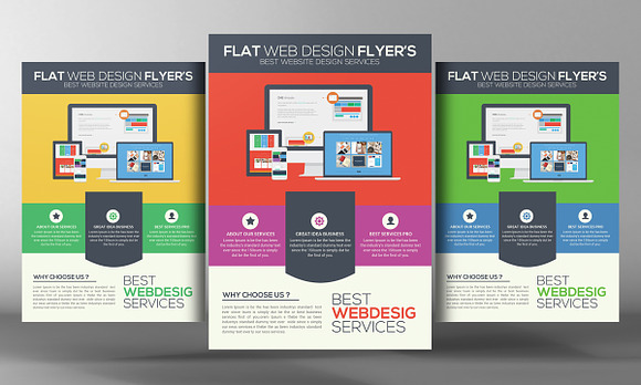 5 Website Design Flyers Bundle in Flyer Templates - product preview 1