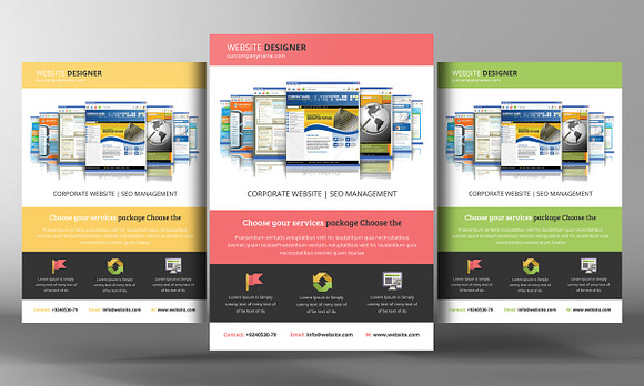5 Website Design Flyers Bundle in Flyer Templates - product preview 4