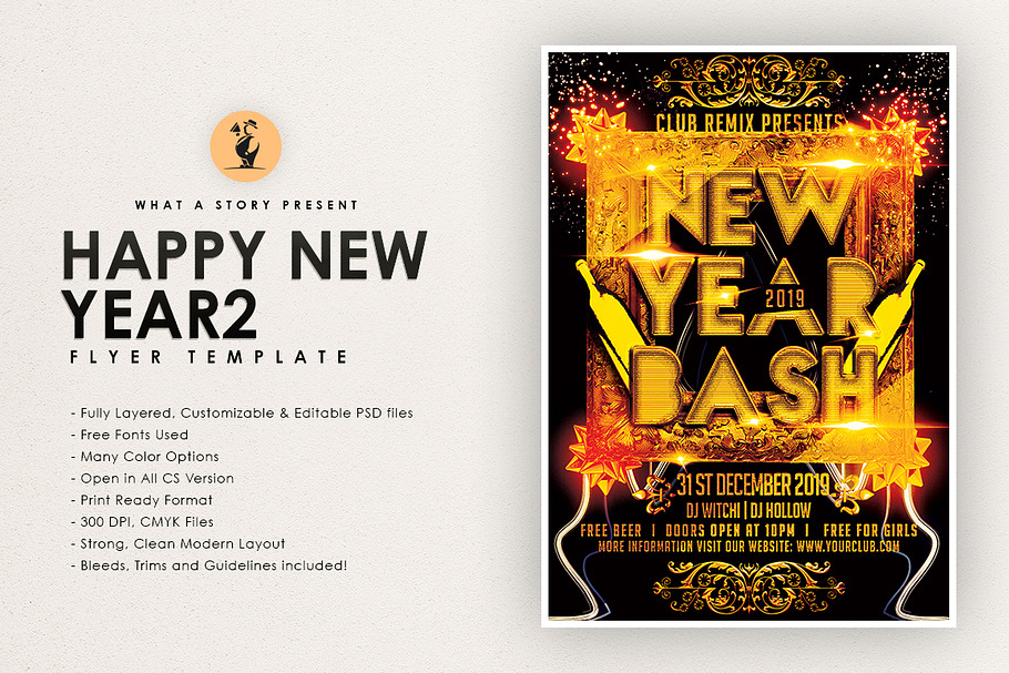 Happy New Year 2 in Flyer Templates - product preview 8