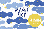 Magic Sky - pattern with cute clouds