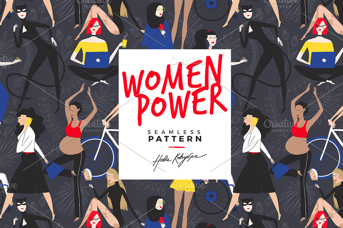 Women Power seamless pattern in Patterns - product preview 8