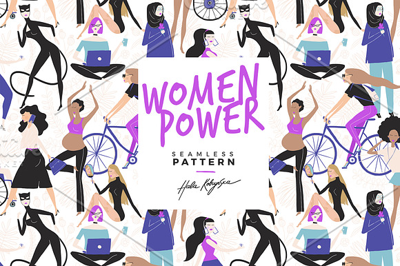 Women Power seamless pattern in Patterns - product preview 3