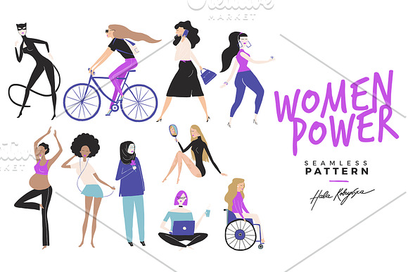 Women Power seamless pattern in Patterns - product preview 4