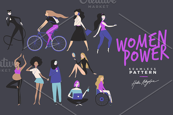 Women Power seamless pattern in Patterns - product preview 5