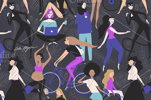 Women Power seamless pattern in Patterns - product preview 6