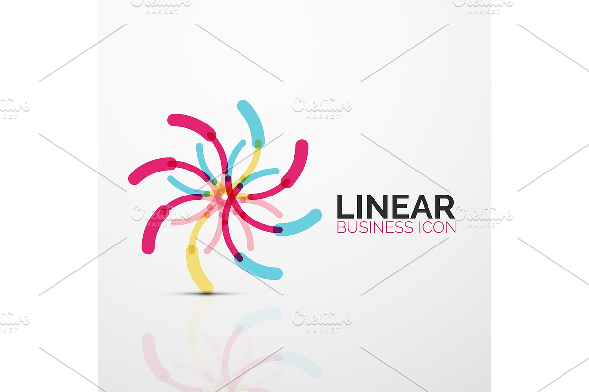 Outline minimal abstract geometric linear business icon made of line segments, elements in Illustrations - product preview 8