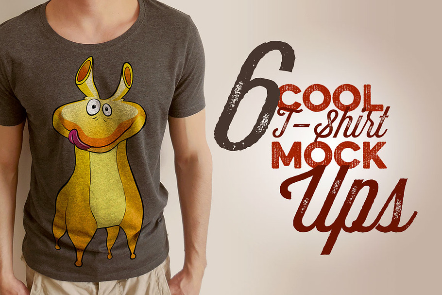 6 Retro/Vintage T-shirt Mock-ups in Product Mockups - product preview 8