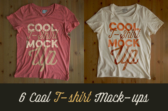 6 Retro/Vintage T-shirt Mock-ups in Product Mockups - product preview 2