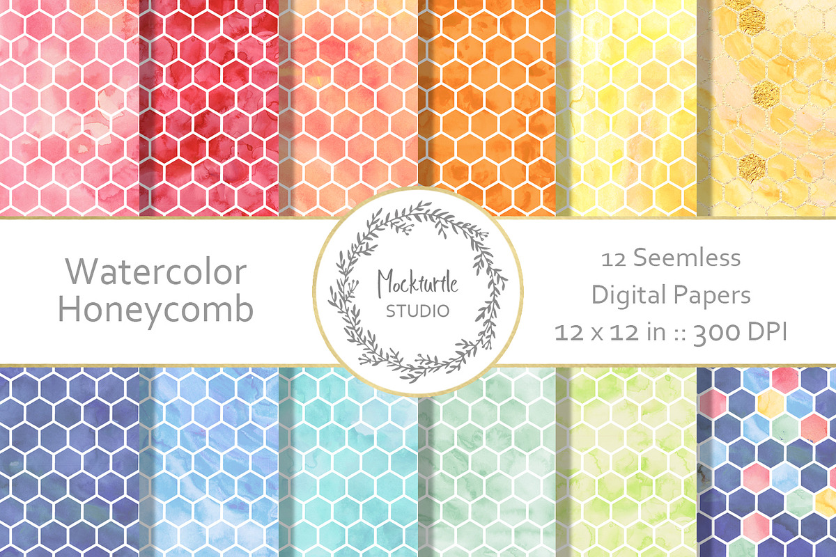 Honeycomb digital paper in Patterns - product preview 8