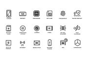 Mobile Device Components Vector Icon Set