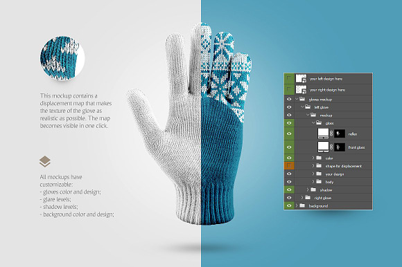 Winter Gloves Mockup in Product Mockups - product preview 4