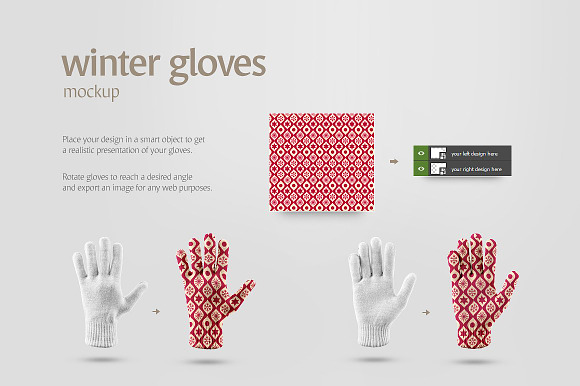 Winter Gloves Mockup in Product Mockups - product preview 5