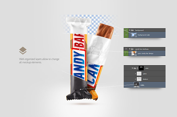 candy bar mockup in Product Mockups - product preview 4