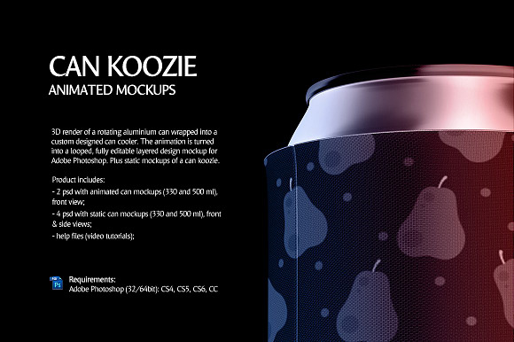 Can Koozie Animated Mockup in Product Mockups - product preview 1