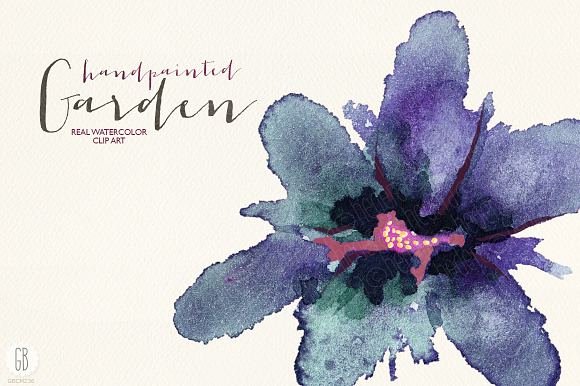 Aquarelle watercolor garden flowers in Illustrations - product preview 2