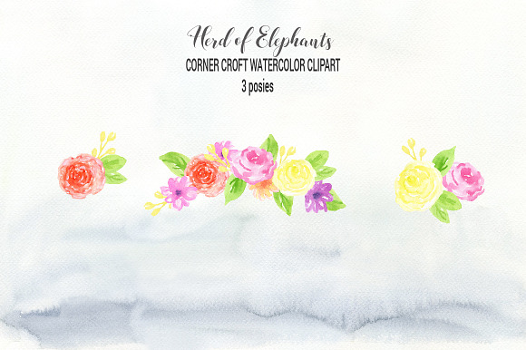 Watercolor Elephant Clipart in Illustrations - product preview 5