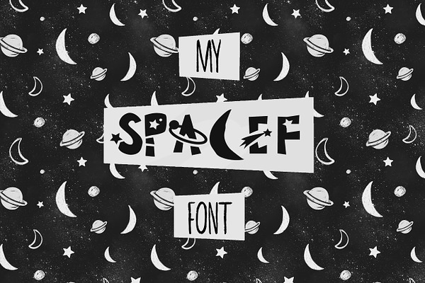 Spacef Font + Bonus: Font & Patterns