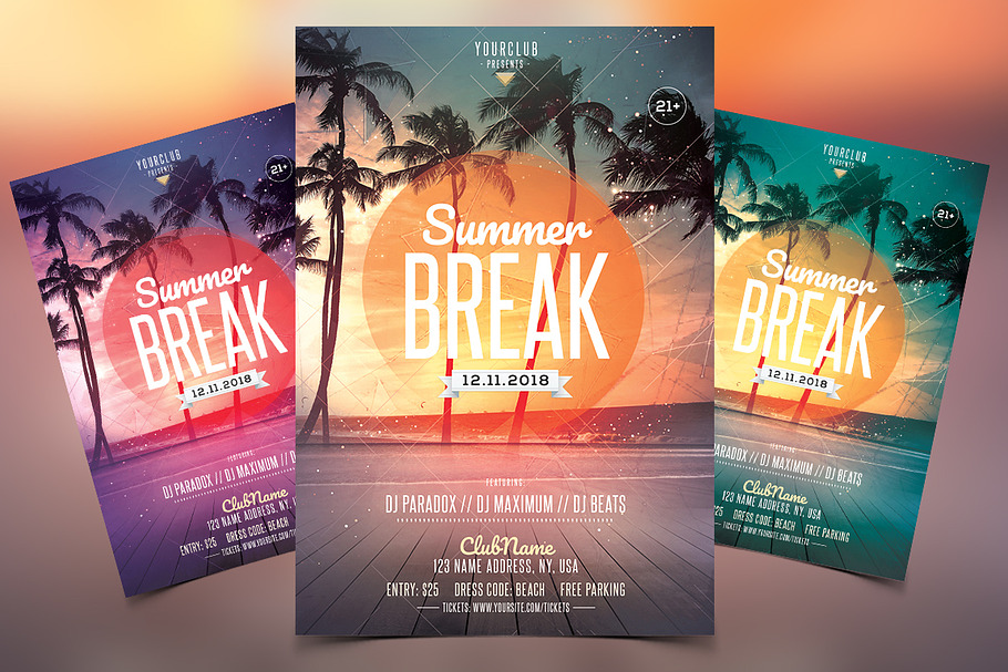 Summer Break - PSD Flyer Template