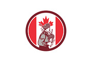 Canadian Bagpiper Canada Flag Icon