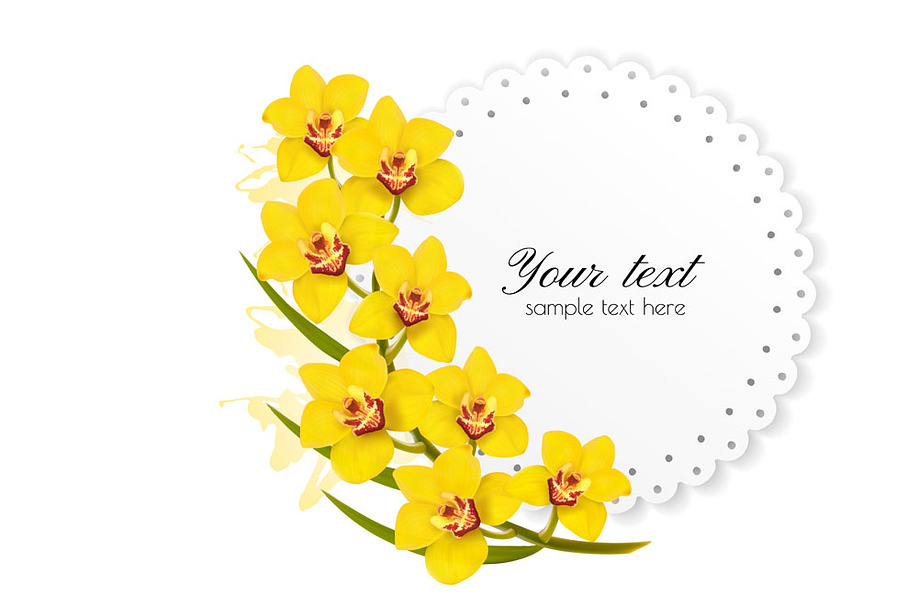 Beautiful gift card with flower in Illustrations - product preview 8