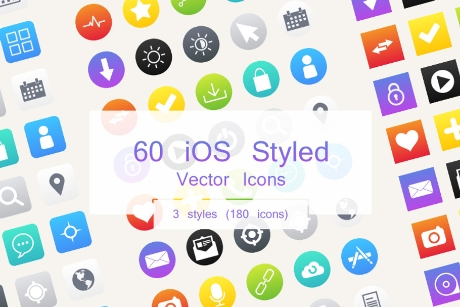 60 iOS Style Vector Icons