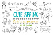 Cute spring vector elements part 1.