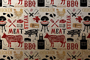 Barbecue pattern with meaty icons