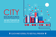 30 City background infographics set