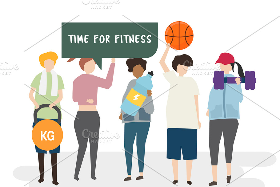 Illustration of time for fitness in Illustrations - product preview 8