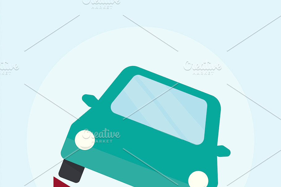 Illustration of a green car