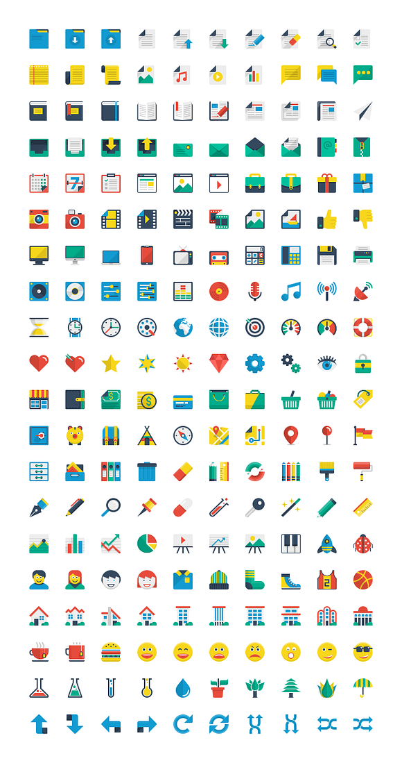 Flatilicious 200 icons in Graphics - product preview 1