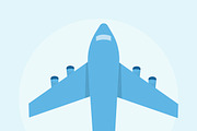 Illustration of a blue airplane